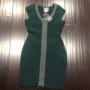 Herve Leger sz m green dress nwt